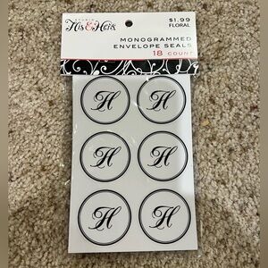 NWT Studio His and Hers “H” monogrammed envelope seals